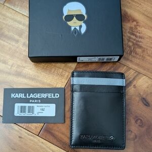 Karl Lagerfeld Pinmont Logo Leather Card Case New in Logo Box ❤️